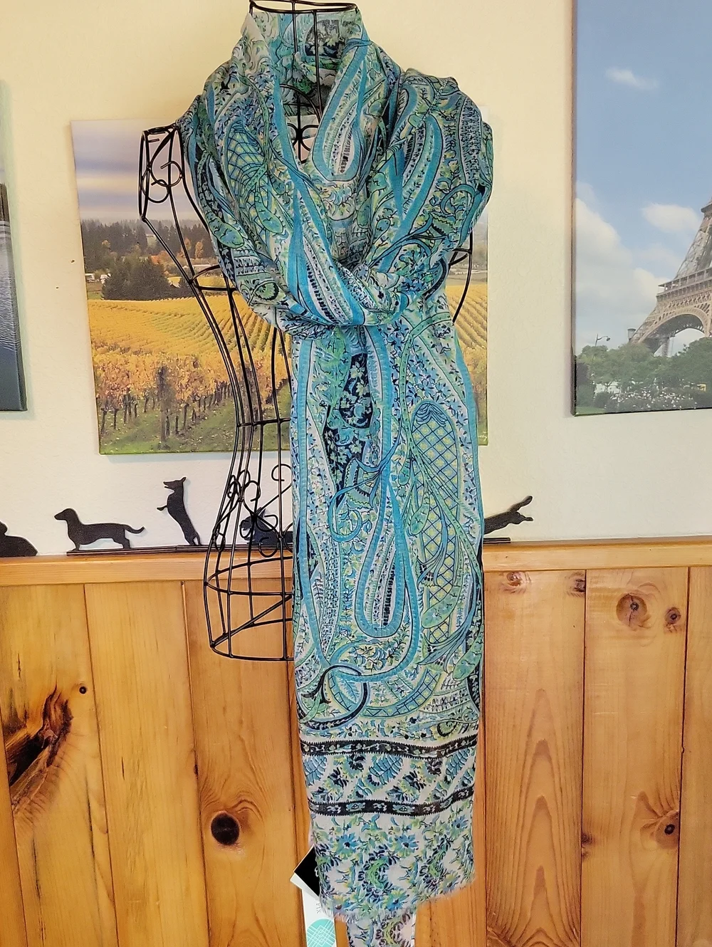 Echo Blue Green Paisley Scarf